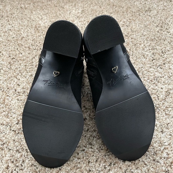 Thalia Sodi Terri ankle boot round toe side zipper buckle detail black size 6 - Picture 8 of 8